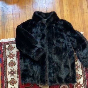 Dark brown faux fur jacket